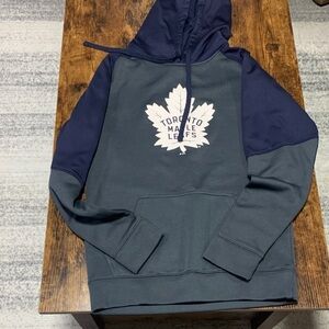 NHL Toronto Maple Leafs Navy and Gray Pullover Hoodie